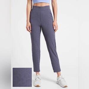 Athleta Brooklyn Textured Ankle Pant Leopard Medieval Blue Size 0